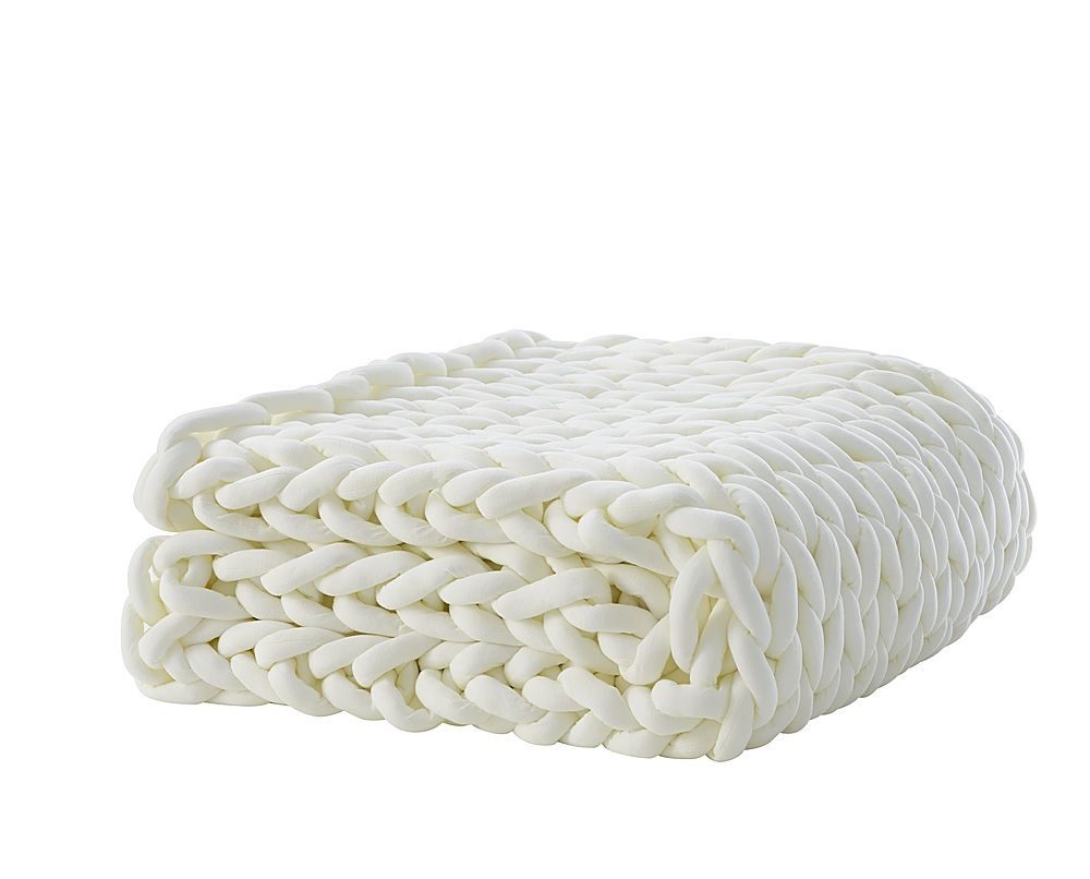 BlanQuil Lite Chunky Weighted Throw Ivory Ivory-Lite - Best Buy | Best Buy U.S.