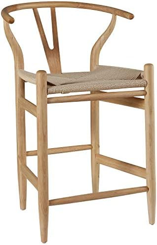 Amazon Brand – Stone & Beam Wishbone Counter-Height Barstool, 35.5"H, Birch Wood, Natural / Natural | Amazon (US)