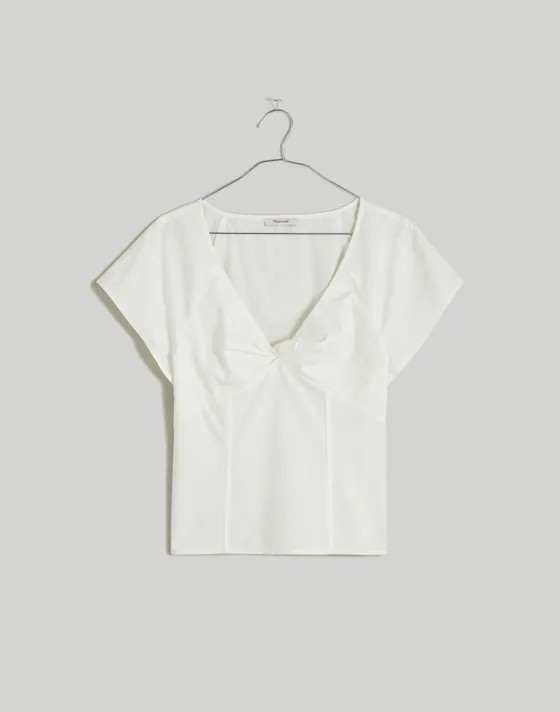 Plus Twist-Front Seamed Top in Poplin | Madewell