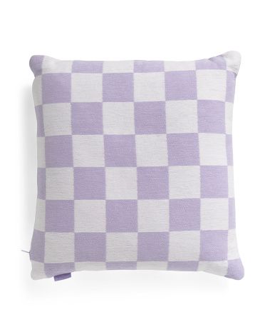 20x20 Checkered Chenille Knit Pillow | TJ Maxx