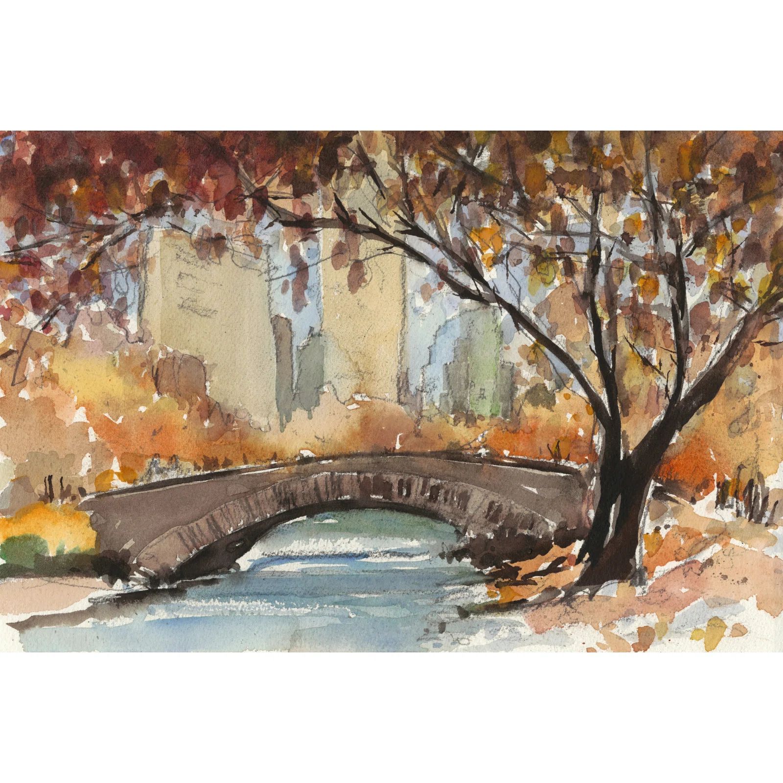 Winston Porter Autumn in New York Study I by Samuel Dixon - Wrapped Canvas Painting & Reviews | W... | Wayfair North America