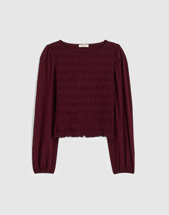 Smocked Boatneck Top | Madewell