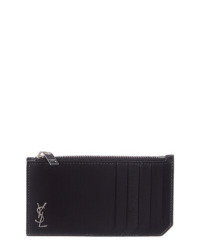 Saint Laurent Monogram Tiny Leather Card Case | Gilt