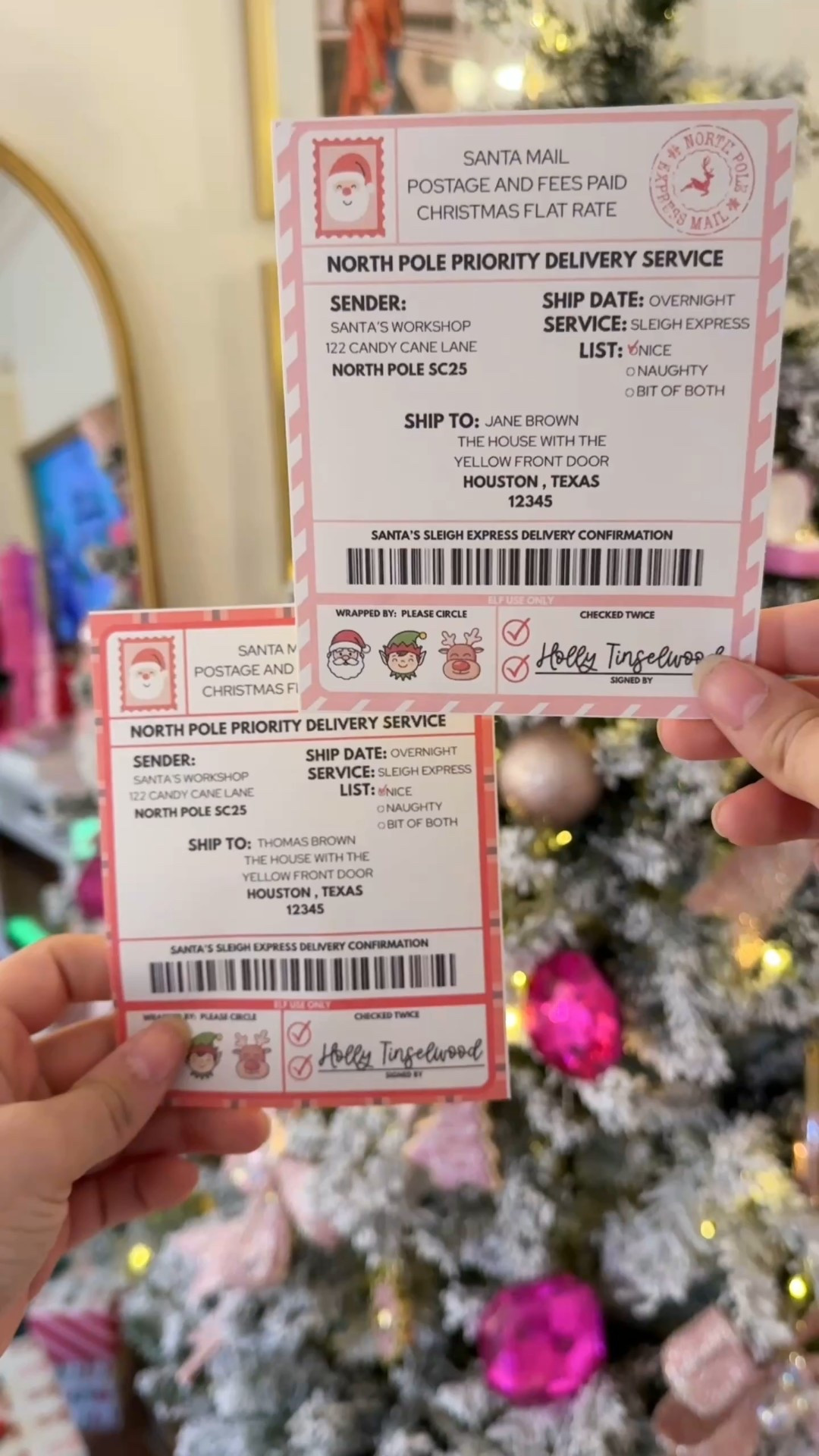 Printable Santa shipping labels perfect for gathering up your kids Christmas gifts! 

#LTKHoliday #LTKGiftGuide #LTKmomlife