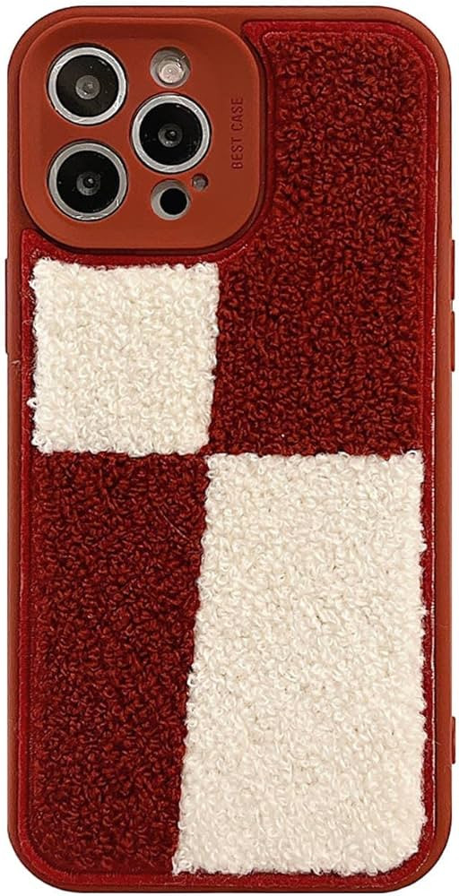 Red White Grid Plaid Phone Case Compatible with iPhone 13 Pro Max 6.7 inch 2021 Release Classic R... | Amazon (US)