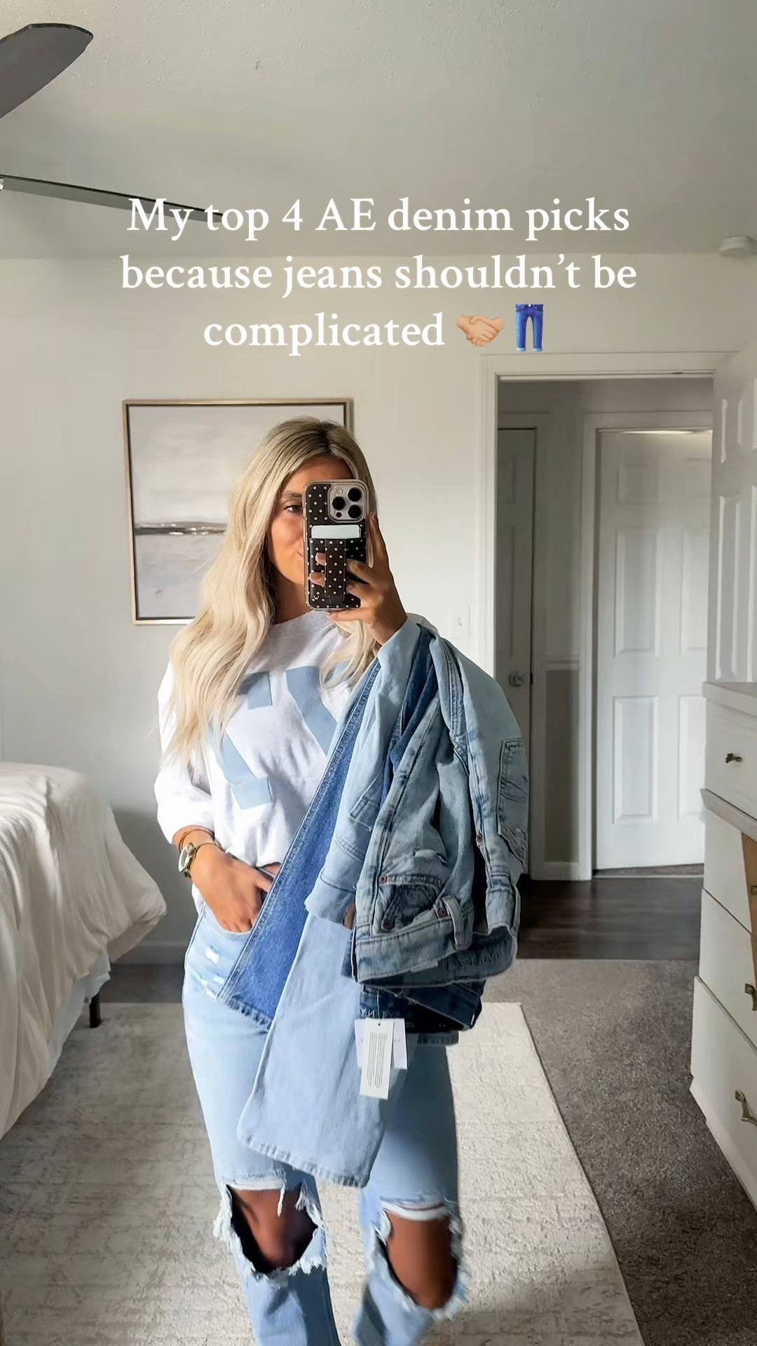 AE denim hits every time ✨
@American Eagle 

#americaneagle #greatjeans #americaneaglejeans #aestyle #momstyle 

#LTKU #LTKPetite #LTKootd