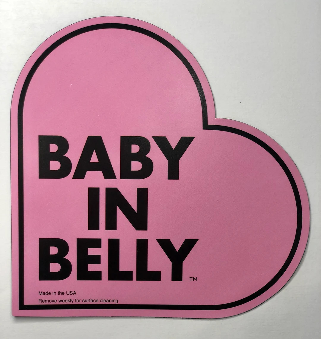 BABY in BELLY Pink MAGNET for Pregnant on Board Driver. Bump on Board Driver - Etsy | Etsy (US)