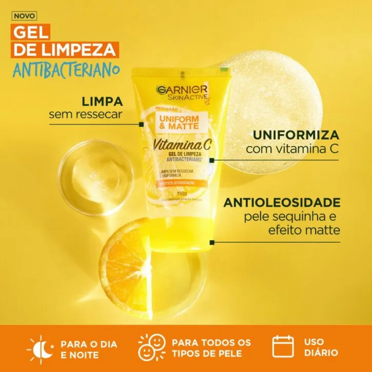 Gel De Limpeza Facial Garnier Vitamina C 150g - Lojas REDE: A Maior Rede de Cosméticos do Brasil... | LOJAS REDE (BR)