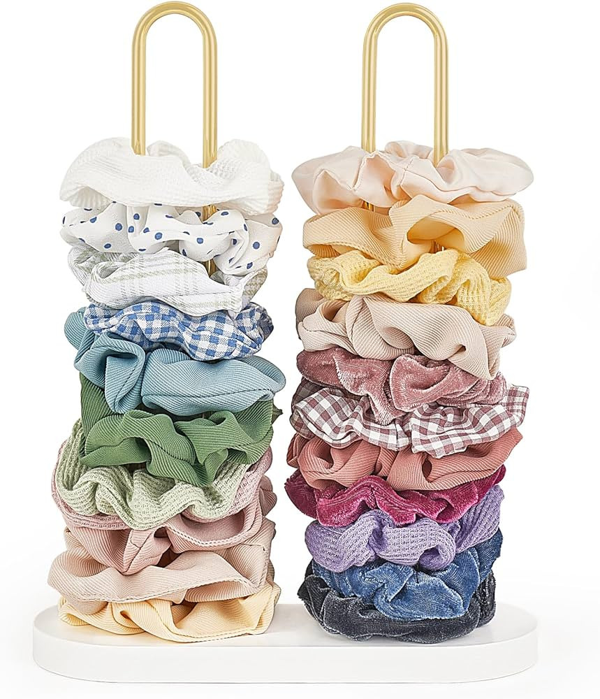 Dahey Scrunchie Holder Hair Tie Organizer Stand 2 Tier Metal Scrunchies Organizer Modern Hair Acc... | Amazon (US)