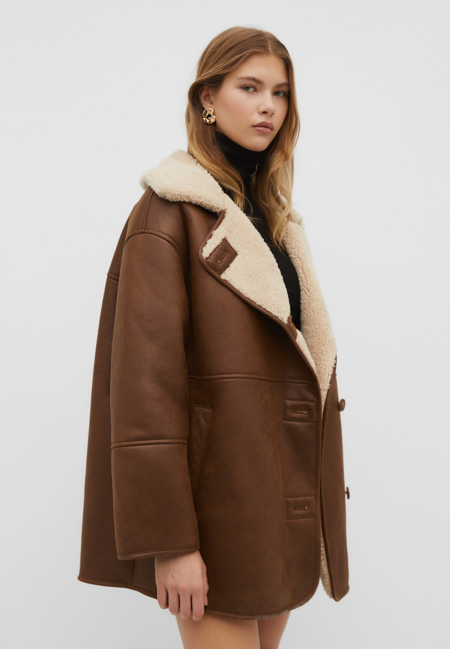 Double-faced coat | Stradivarius (UK)