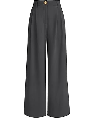 AUTOMET Women Wide Leg Dress Pants High Waisted Loose Fit Business Casual Work Trousers with Pock... | Amazon (US)