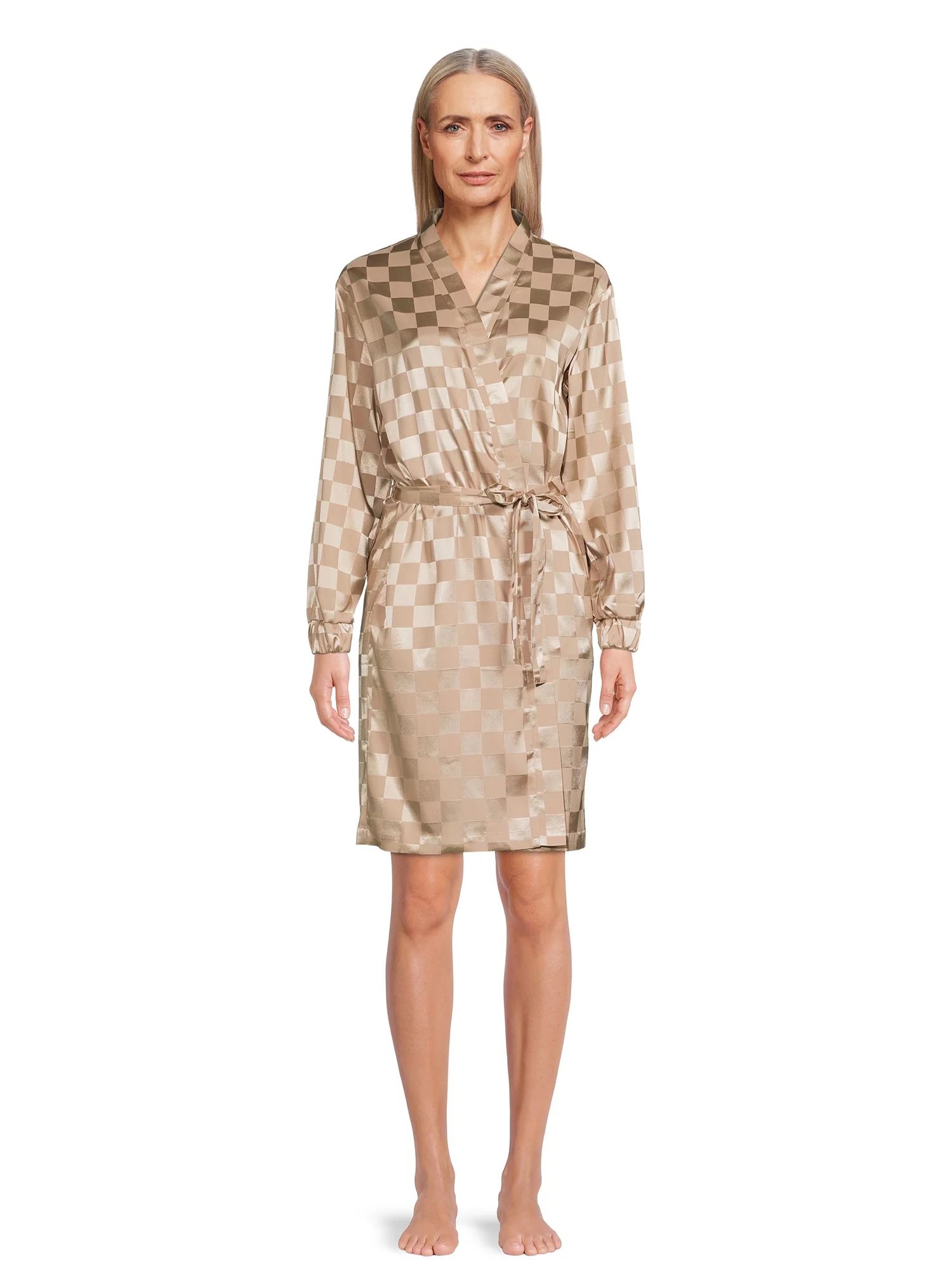Lissome Women's and Women's Plus Satin Checkered Robe | Walmart (US)
