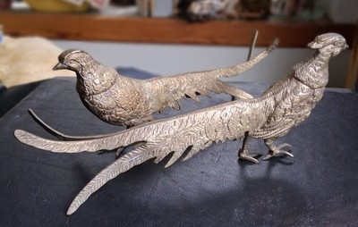 Large Vintage Mid Century Modern Pair of Pheasant Bird Sculptures Brass /Bronze? | eBay | eBay US