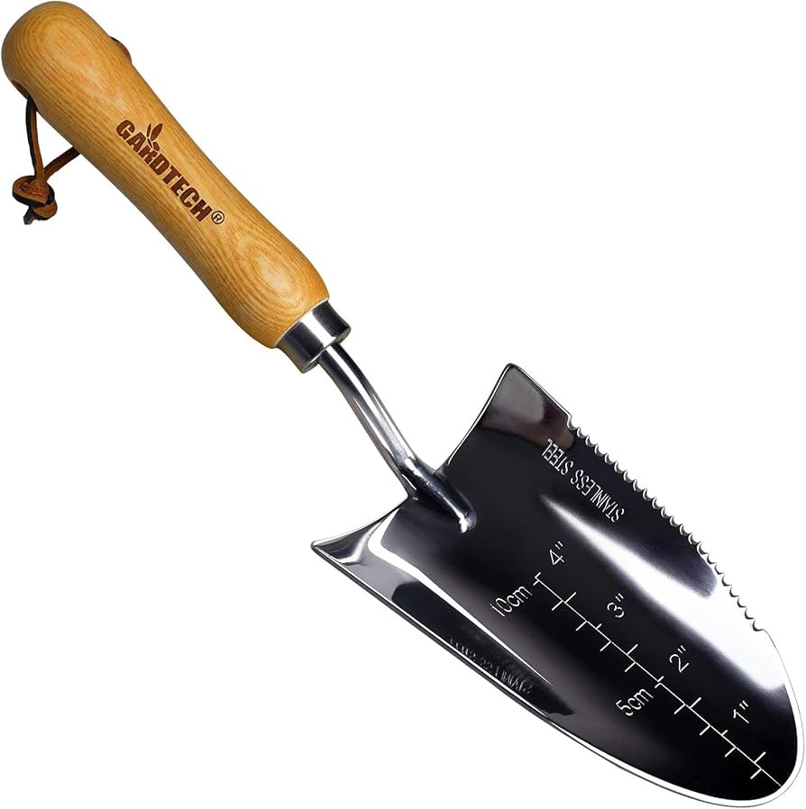 Gardtech Multifunctional Garden Serrated Large Trowel, Portable Marker Stainless Steel Wood Hand ... | Amazon (US)