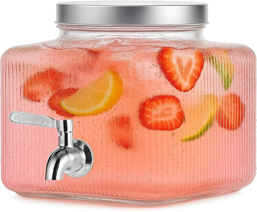 1 Gallon Drink Dispensers for Parties,Beverage Dispenser for Fridge with Leakproof Stainless Stee... | Amazon (US)