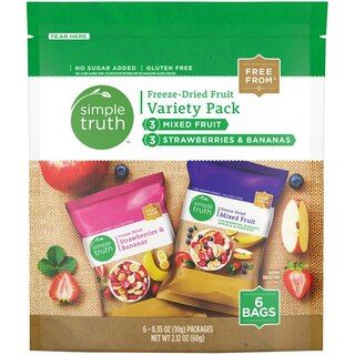 Simple Truth Freeze Dried Mixed Fruit & Strawberries and Bananas Variety Pack -- 0.35 oz Each / ... | Vitacost.com
