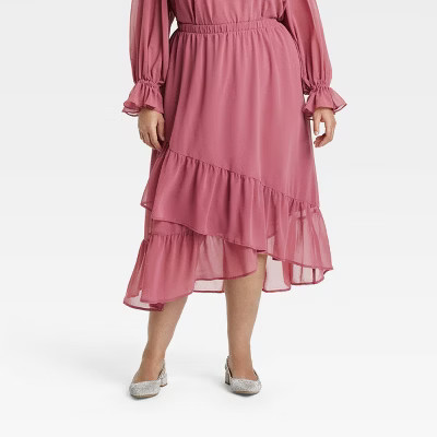 Women's Ruffle Midi Skirt - A New Day™ | Target