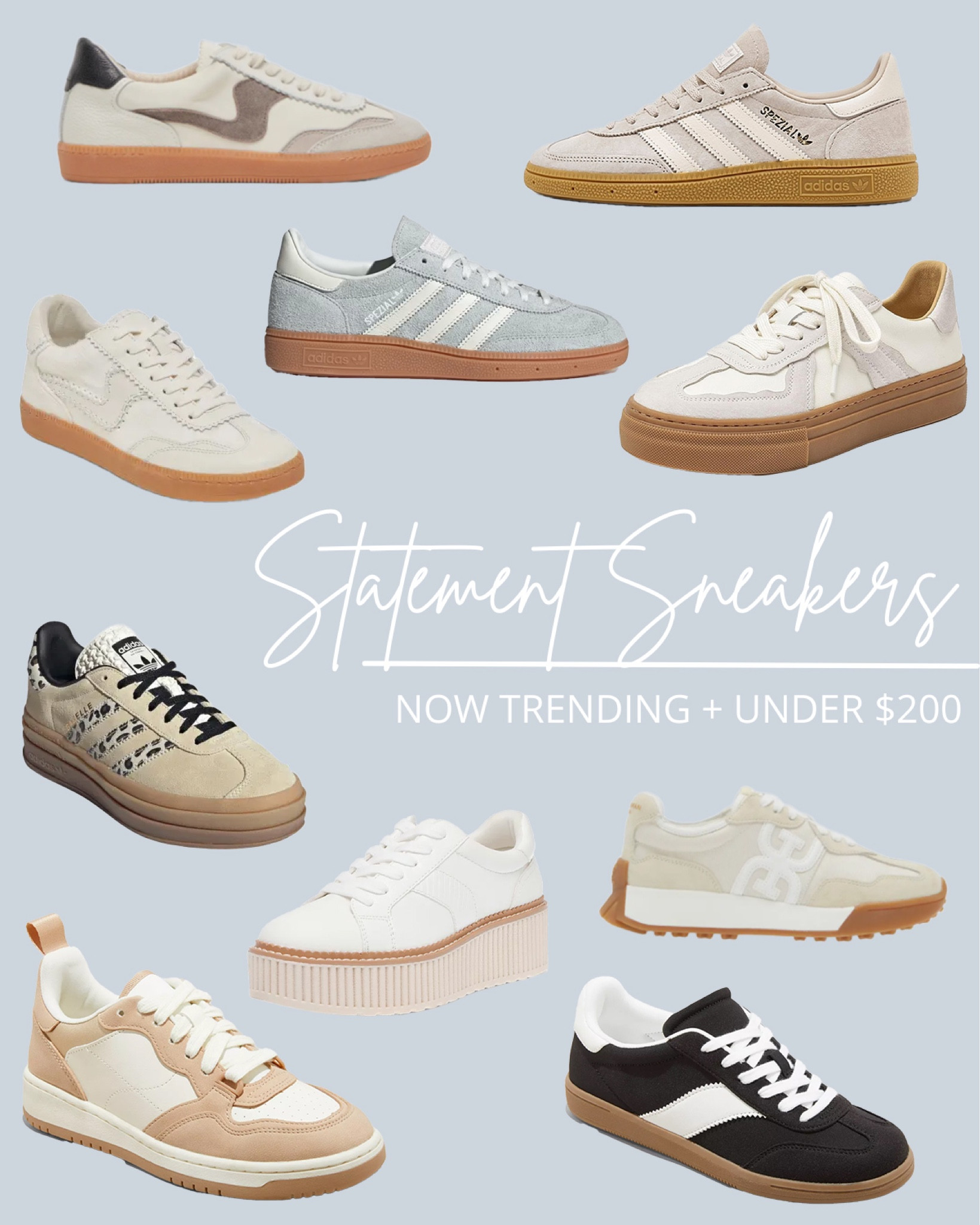 Now trending: statement sneakers! All under $200!

#statementsneakers

Chic neutral sneakers. Statement sneakers under $200. Designer inspired sneakers. Trendy sneakers. Adidas sneakers  

#LTKStyleTip #LTKSeasonal #LTKShoeCrush