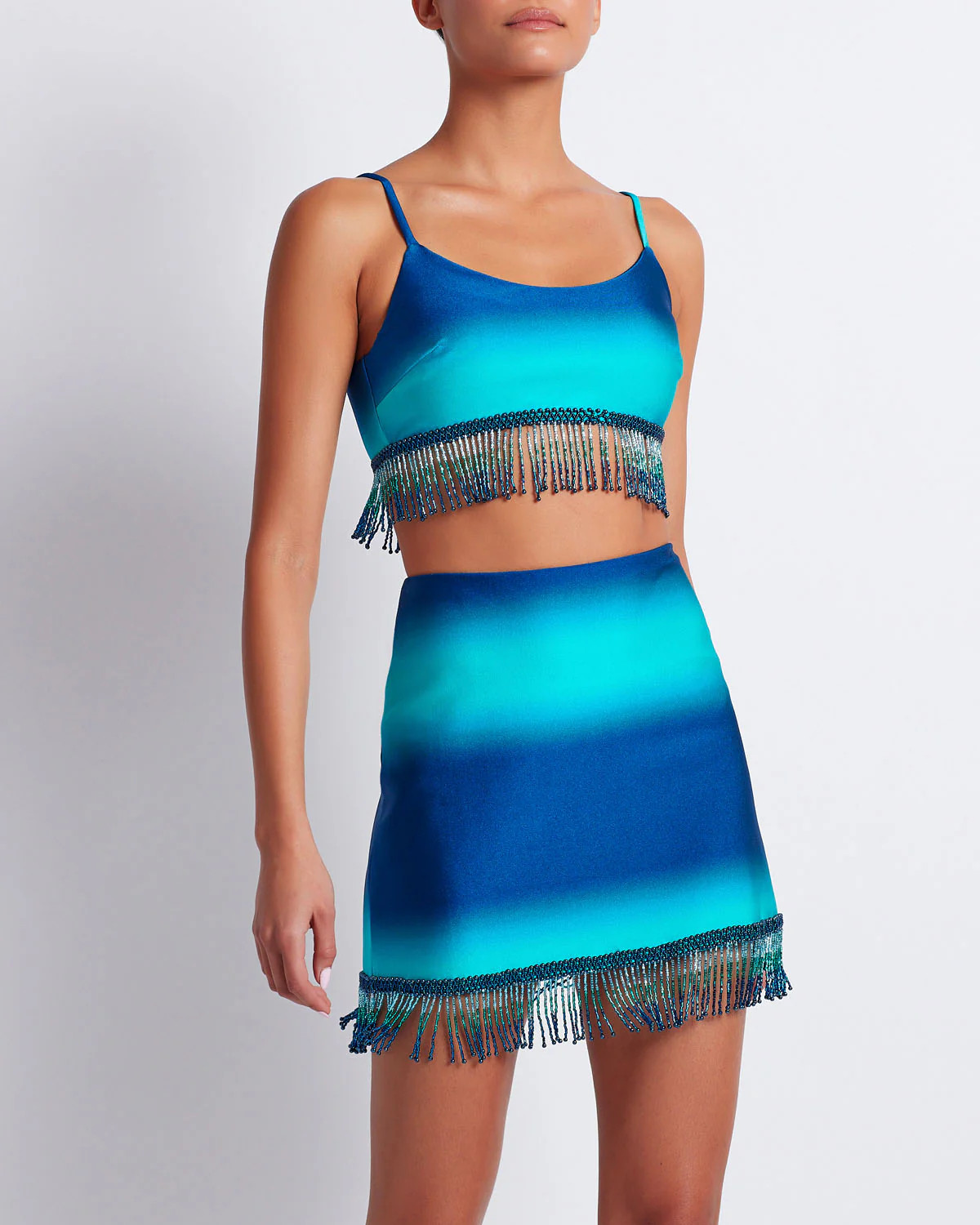 OMBRE BEADED MINI SKIRT | PatBO