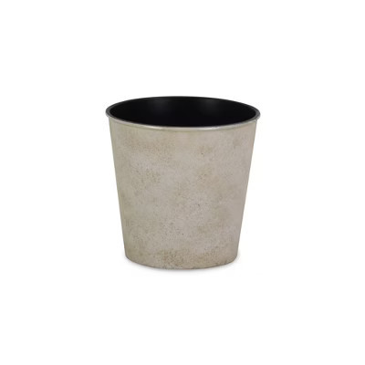 HomeRoots 5" Cream Recycled Plastic Indoor Outdoor Round Pot Planter | Target
