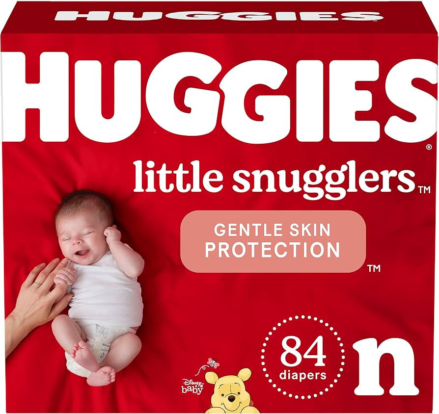 Huggies Little Snugglers Baby Diapers, Size Newborn, 84 Ct | Amazon (US)