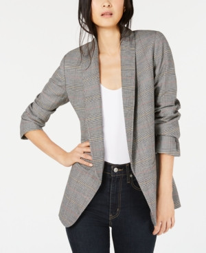Bar Iii Open-Front Plaid Blazer, Created for Macy's | Macys (US)