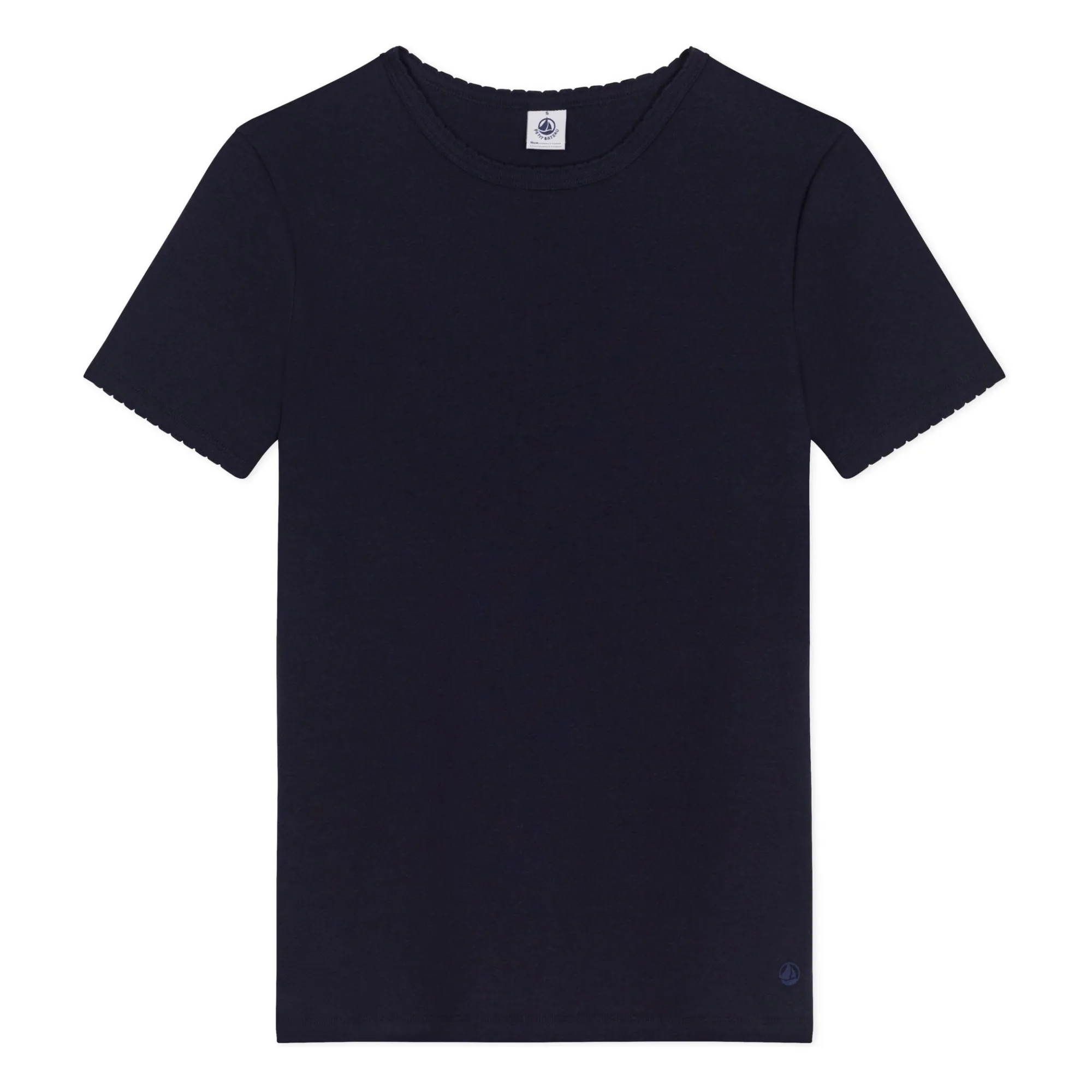 Point Cocotte Organic Cotton T-Shirt | Navy blue | Smallable