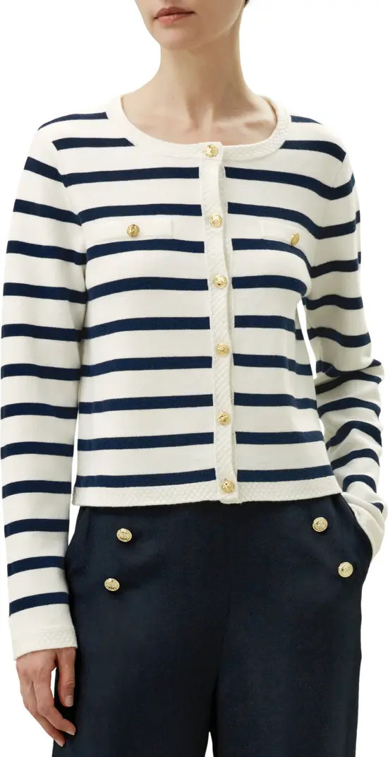 Lilysilk Gariana Striped Wool Cardigan | Nordstrom | Nordstrom
