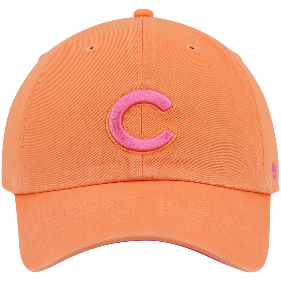 Men's Chicago Cubs '47 Orange Mango Magenta Undervisor Clean Up Adjustable Hat | MLB Shop