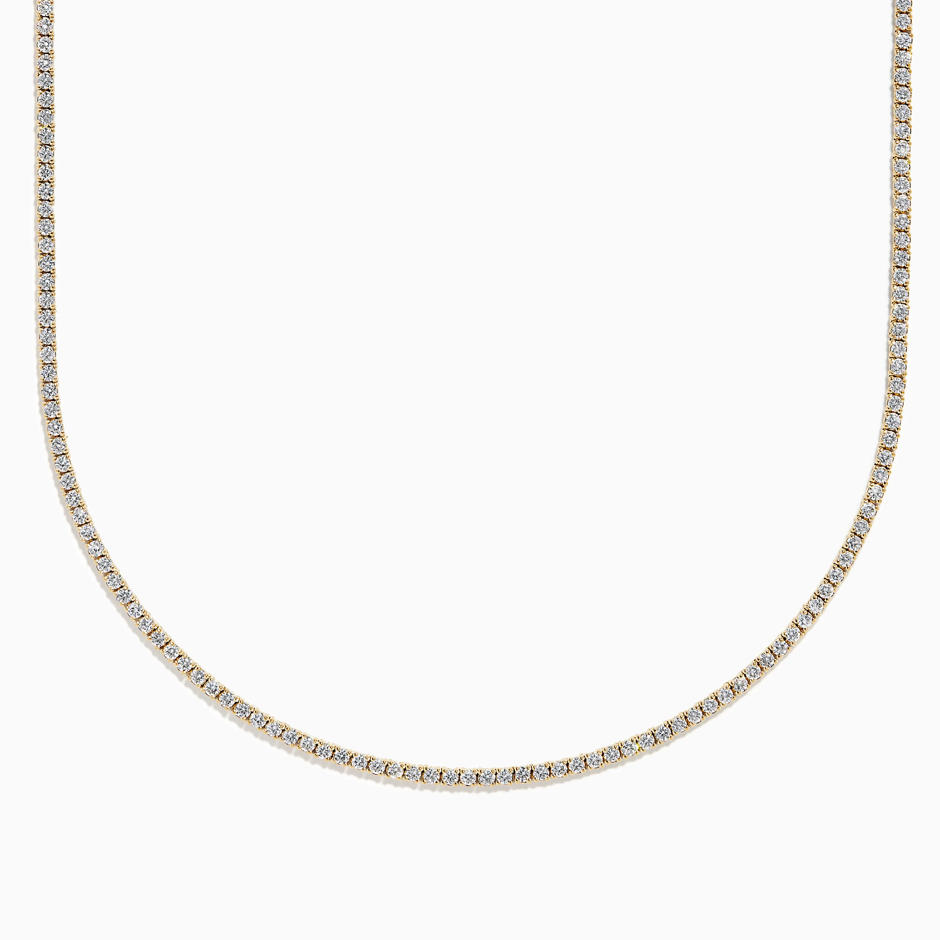 Lab Grown Diamond 4.9ct Tennis Necklace in 14K Yellow Gold | Effy Jewelry
