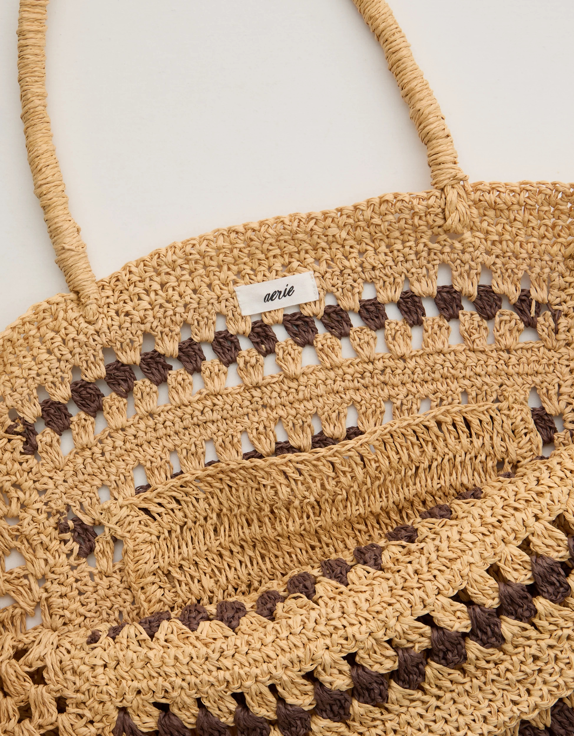 Aerie Mix Stitch Straw Bag | Aerie