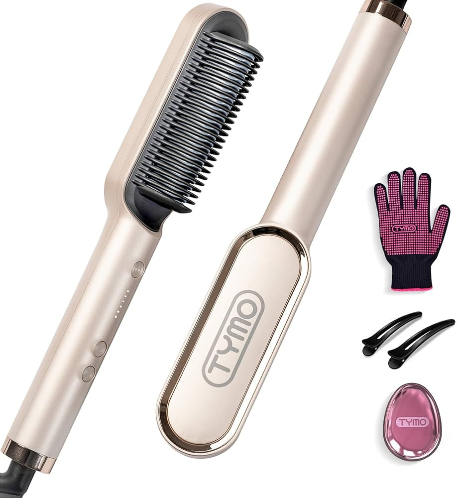 Hair Straightener Brush, TYMO Ring Hair Straightener Comb Straightening Brush for Women with 5 Te... | Amazon (US)