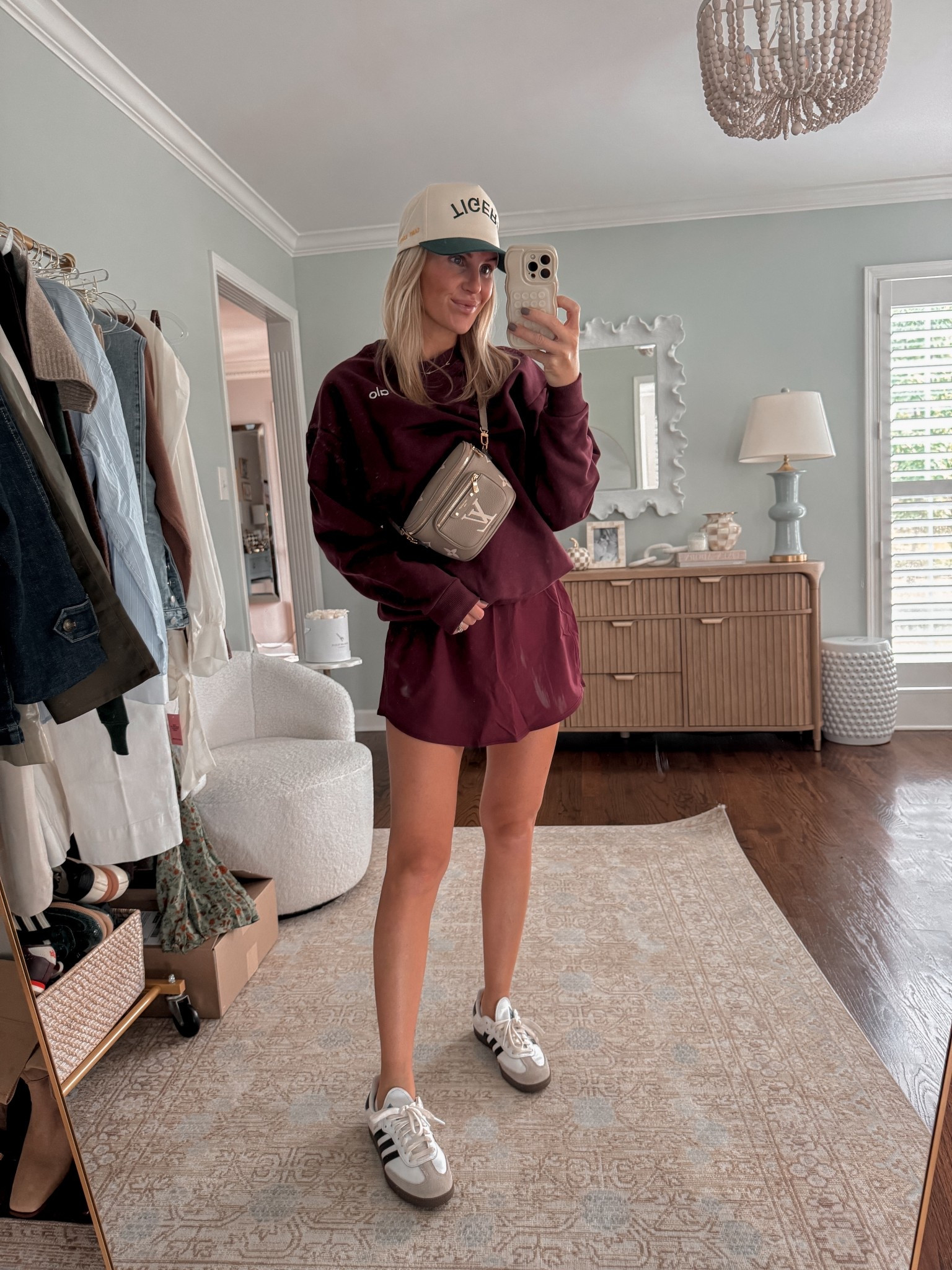 New Alo tennis skirt & sweatshirt in burgundy! Love this for a casual fall outfit. Wearing a small in both! 

#LTKStyleTip #LTKActive #LTKSeasonal
