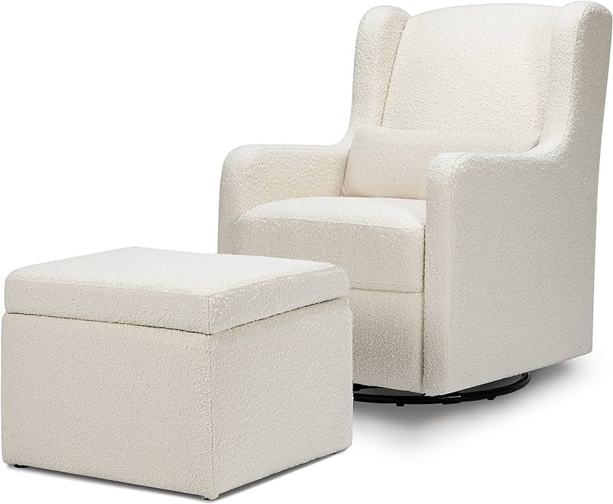 Carter's by DaVinci Adrian Swivel Glider with Storage Ottoman in Ivory Boucle, Greenguard Gold & ... | Amazon (US)