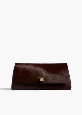 KHAITE - Audrey Clutch In Rouge Noir Haircalf | Khaite