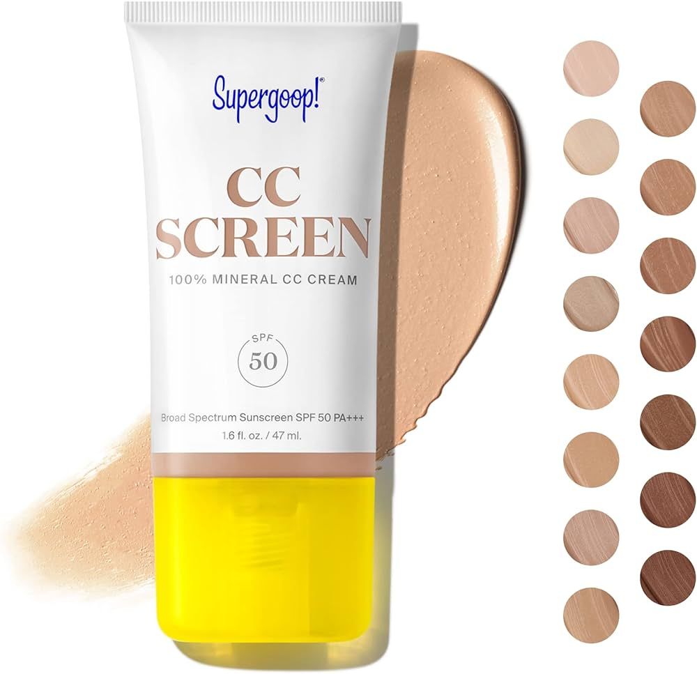 Supergoop! CC Screen - SPF 50 PA++++ CC Cream, 100% Mineral Color-Corrector & Broad Spectrum Suns... | Amazon (US)