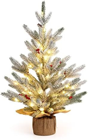 Amazon.com: 24 Inch Table Top Christmas Tree, Artificial Small Christmas Tree with 50 LED Lights,... | Amazon (US)
