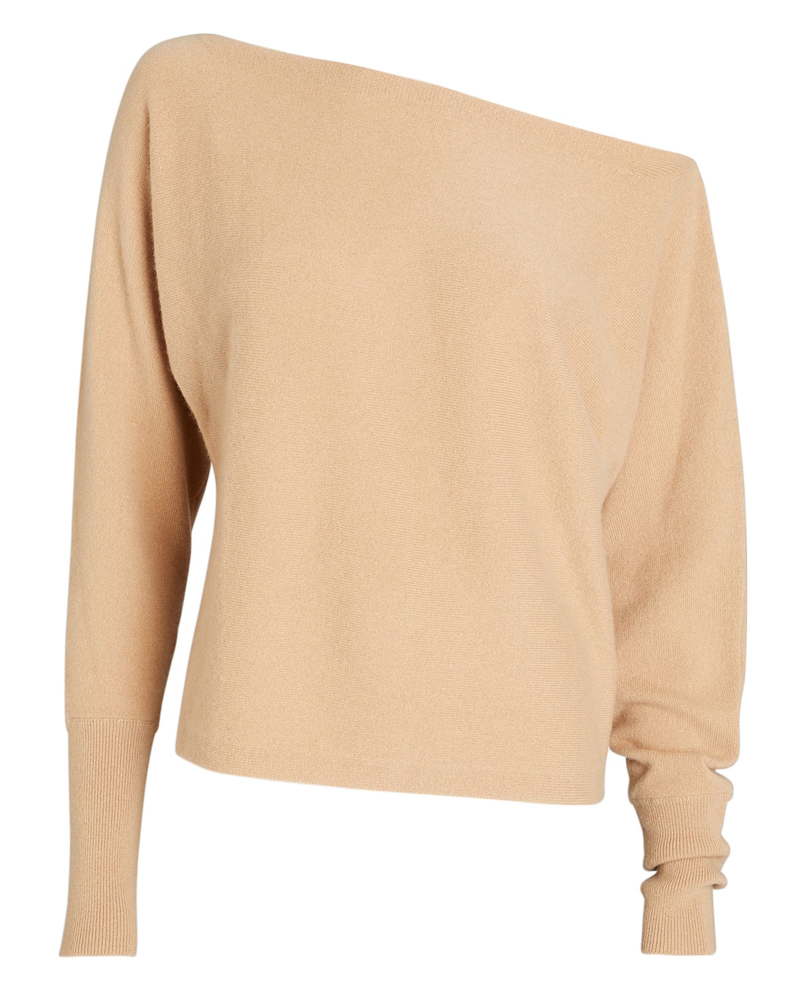 INTERMIX Reese Off-the-Shoulder Sweater, Brown L | INTERMIX