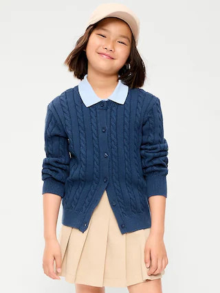 Cable-Knit Cardigan Sweater for Girls | Old Navy (US)