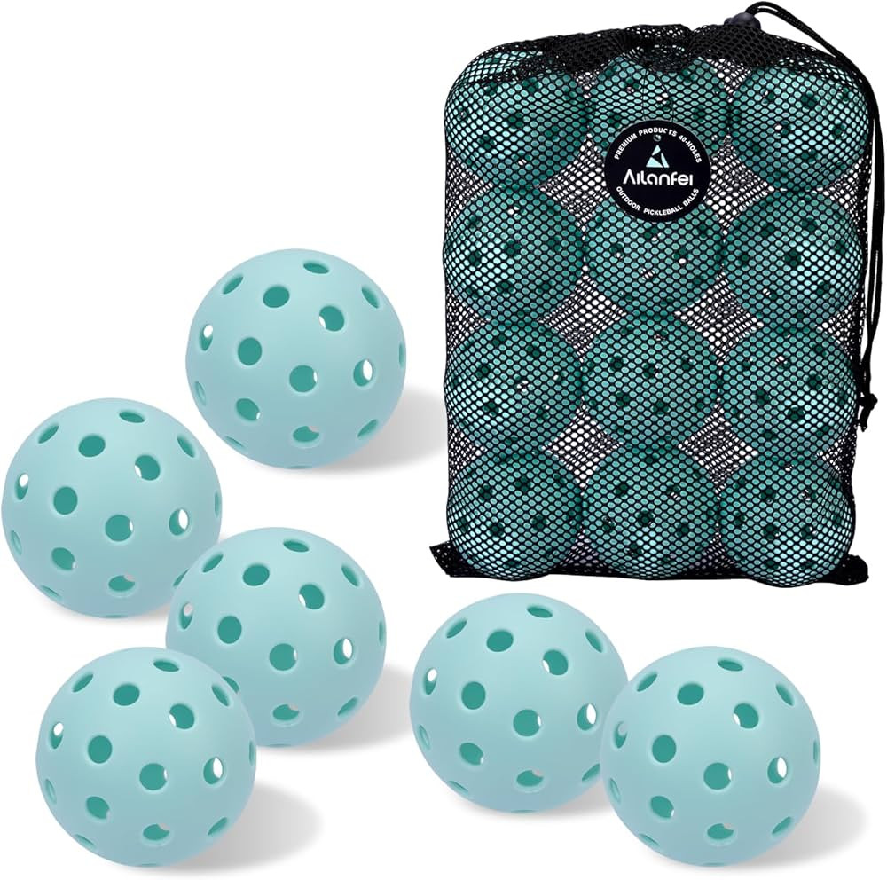 Pickleball Balls 6 Pack | 12 Pack- 40 Holes Outdoor Pickleball with Bag, Perfectly Balanced, High... | Amazon (US)
