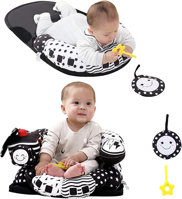 Lovvie & Joy 2-in-1 Tummy Time Mat & Seated Support Pillow,Baby Tummy Time Pillow Support for New... | Amazon (US)