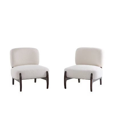 Christopher Knight Home Set of 2 Landon Modern Rubberwood Boucle Upholstered Accent Chairs | Target