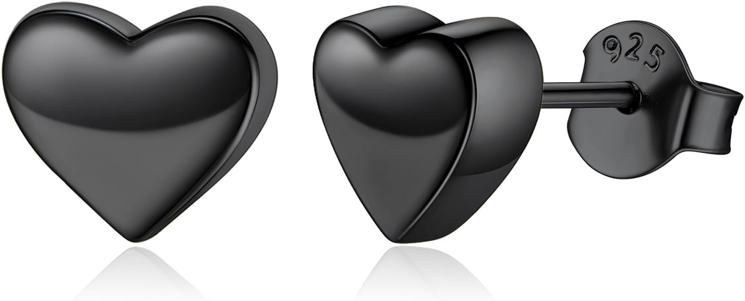 ChicSilver Hypoallergenic 925 Sterling Silver Stud Earrings, Dainty Simple Heart/Star/Moon/Lightn... | Amazon (US)