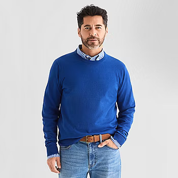 St. John's Bay Fine Gauge Mens Crew Neck Long Sleeve Pullover Sweater - JCPenney | JCPenney