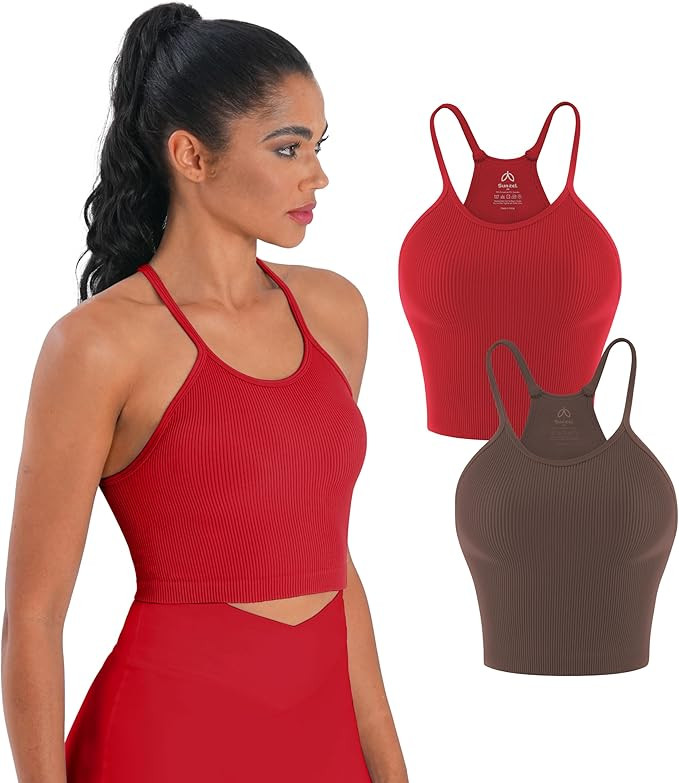 Sunzel Free to Be Tank, Ribbed Crop Tops for Women Summer Tank Tops Cute No pad Racerback Camisol... | Amazon (CA)