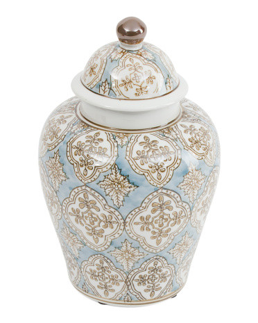 12in Patterned Ginger Jar With Lid | TJ Maxx