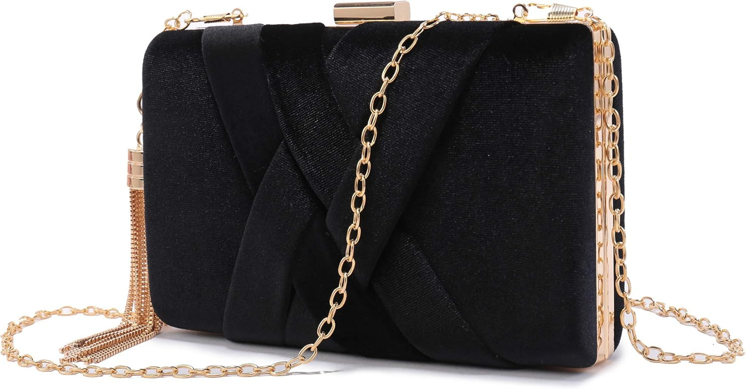 CARIEDO Women's Evening Clutch Bag Stain Fabric Brid al Purse for Wedding Prom Night out Party | Amazon (US)