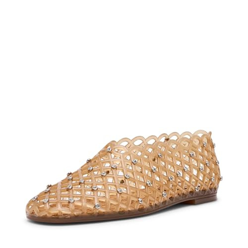 Steve Madden Women's Grove Ballet Flat, Tan Rhinestone, 9 | Amazon (US)