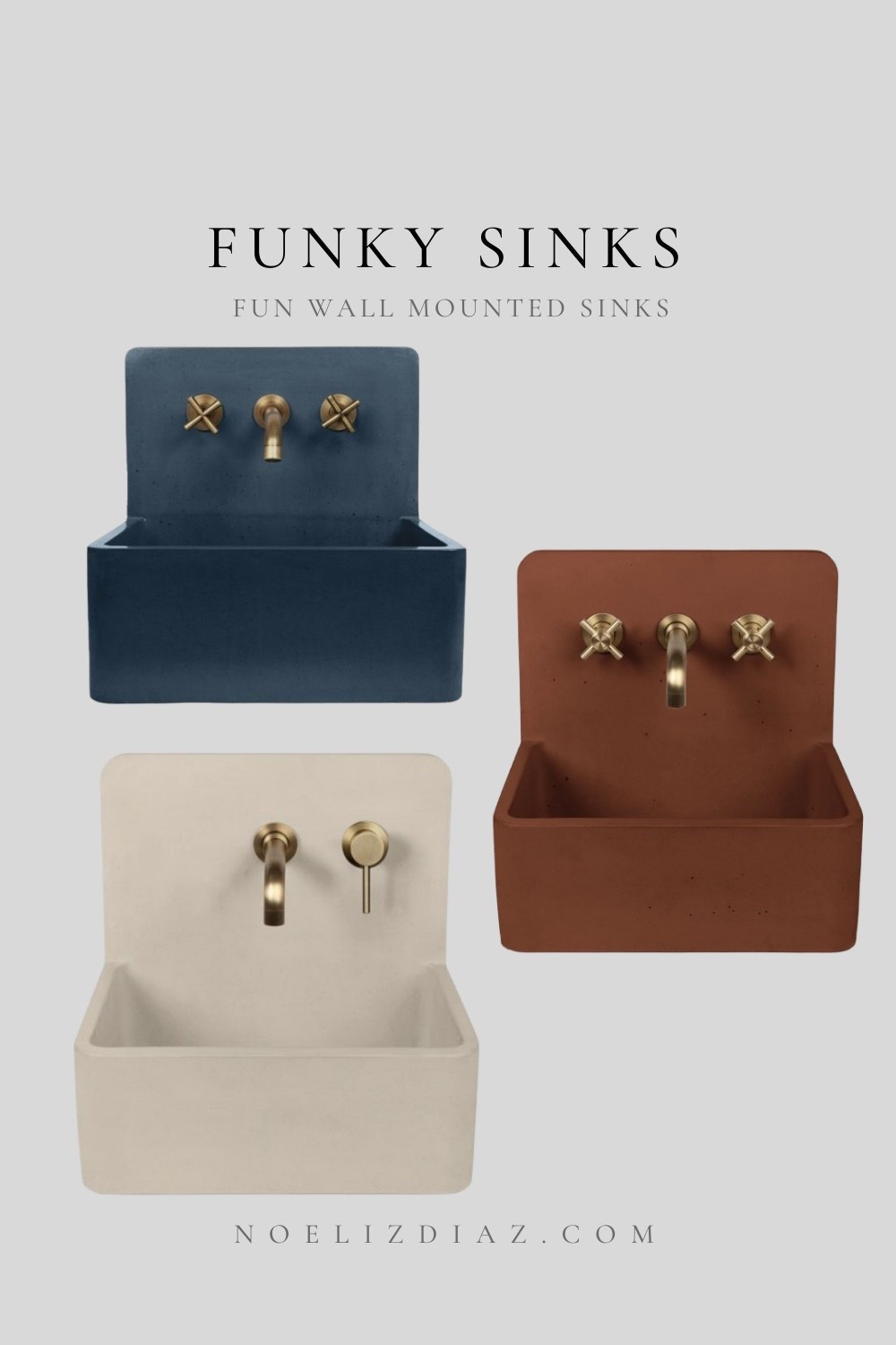 Wall mounted brass finish sinks available in multiple colors! #Home #bath #sinks 

#LTKHome #LTKselfcare #LTKmorningroutine