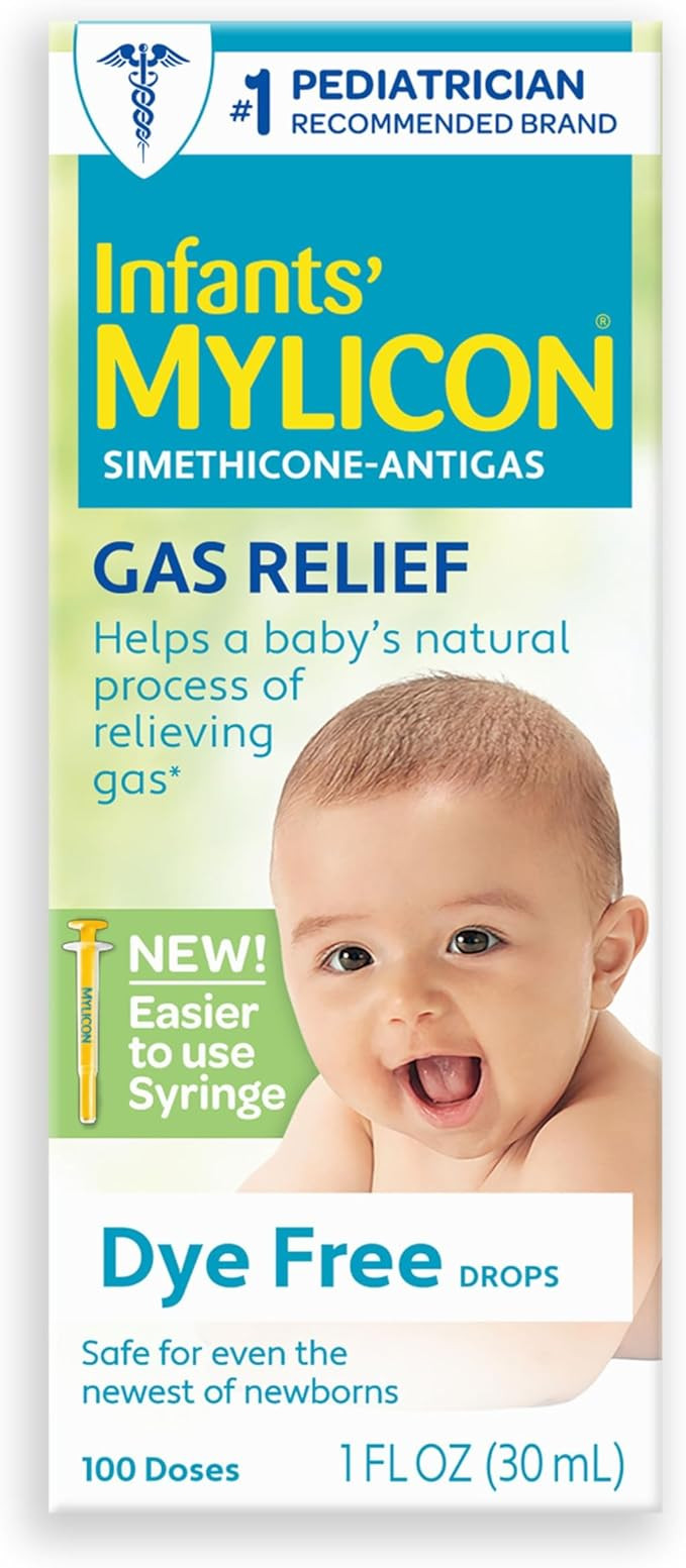MYLICON Infant and Baby Gas Relief Drops, Dye-Free, 1 Oz (Updated Syringe) | Amazon (US)